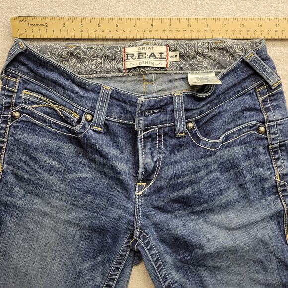 Ariat Real Denim Women’s Jeans 29R Vintage Blue Flare Bootcut Western Style - Picture 5 of 12